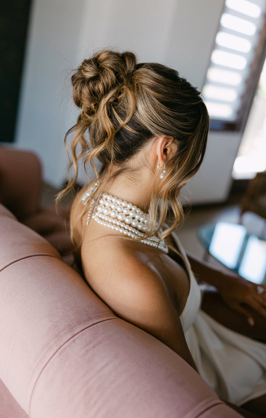 Mid to High Messy Bridal Bun